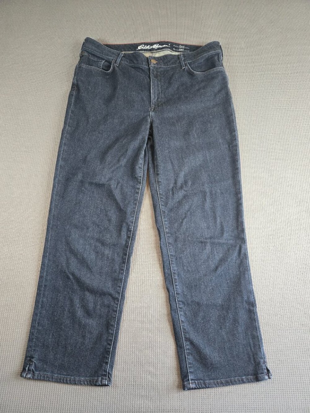 Eddie Bauer Curvy Crop Straight Leg Jeans Dark Wash Size 14